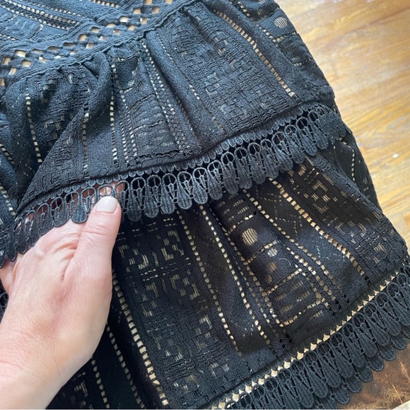 NWT Anthropologie Hailee C Bella Black Lace Knee Length Dress medium - Picture 6 of 11